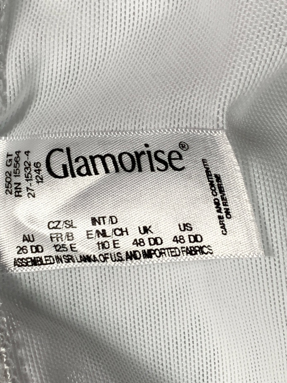 Glamorise 48DD Front Close Underwire Bra White Racerback Lace Full Coverage - Picture 11 of 15